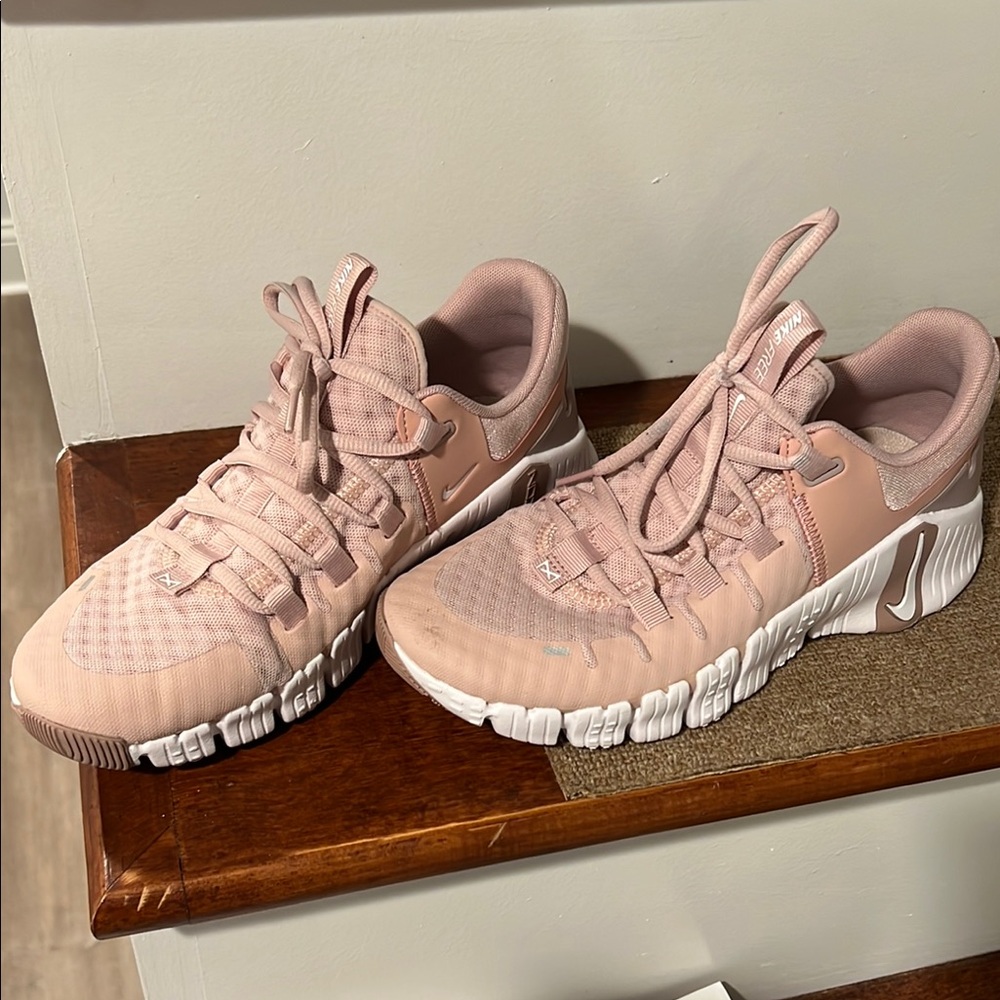Nike Pink Sneakers with Textured Upper and Modern Sole